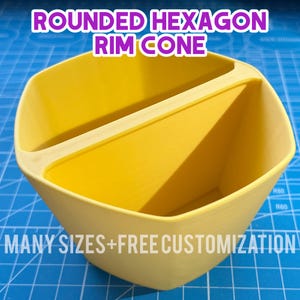 Rounded Hexagon Rim Cone for Pottery, Mug Bowl Plate Edge Former, 3D Printed Trimming Tool, 6 Sizes+Free Customization for Clay Enthusiast
