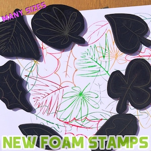 Leaves Foam Stamps Kit for Block Printing | 7 Stamps Set for Mixed Media, Paper, Fabric, Walls | Bookscraping Stamp | Natural Pattern Print