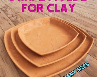 Rounded Square Overmolds for Ceramics | 33+ Sizes Hump Molds, Custom Drape Moulds for Clay Plate, Dish | Gift for Pottery Enthusiast
