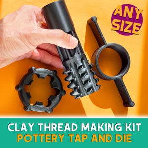 Keramisk gängtapp och gängskärare, plastverktygsset för att tillverka inre och yttre lerhuvuden i burkar och lock, present till keramikentusiasten