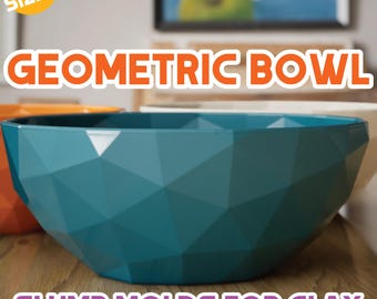 Geometrische vorm met ingezakte kom | Aangepast formaat mal voor keramiek | Geschikt voor beginners: 3D-geprinte plastic vorm voor klei | Cadeau aardewerk gereedschap