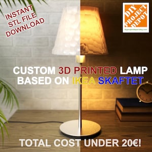 3D Printed Lamp STL File | Ikea SKAFTET Lamp Mod | Modern Home Decor for Table | For Resin and Filament 3D Printers | Instant File Download