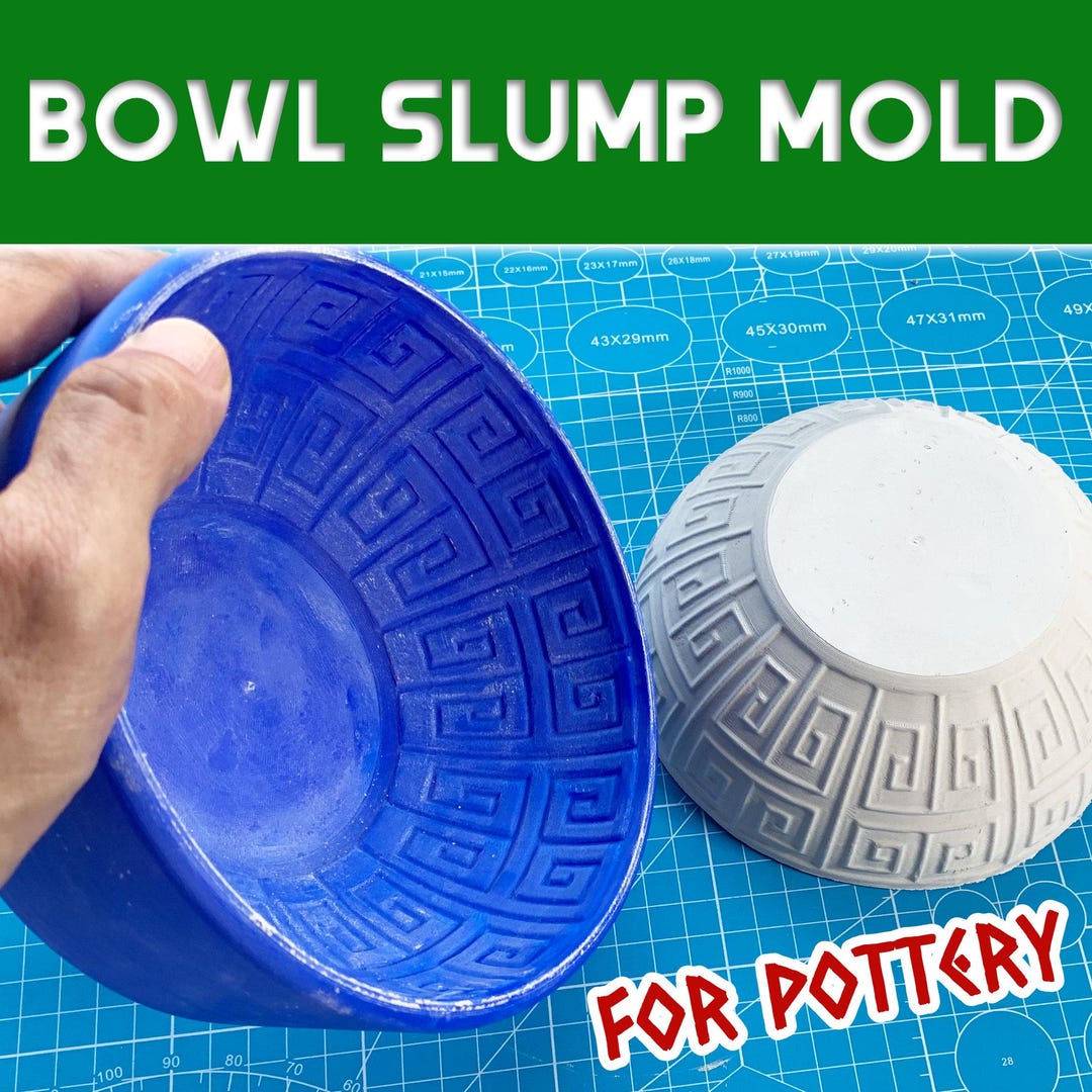 Greek Bowl Slump Mold | Relief Pattern Plate Mold | Custom Size Slump ...
