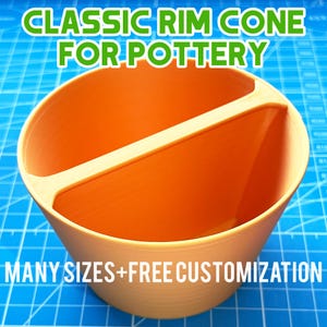 Round Pottery Rim Cone, Mug Bowl Plate Edge Former, 3D Printed Trimming Tool, 6 Sizes + Free Customization, Gift for Ceramics Enthusiast