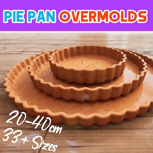 Ceramic Pie Pan Overmold | 3D Printed Plastic Drape Mold for Baking Dish | 33+ Sizes | Overmolds for Clay | Custom Pottery Form