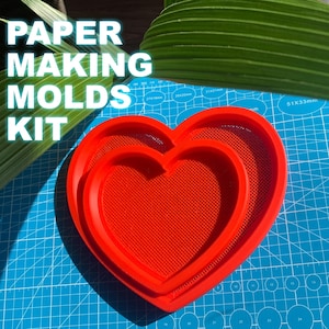 Heart Shaped Deckles and Molds Paper Making Kit | Set of 2 Paper Molds and Deckles for Romantic Gifts and Wedding | Tools for Papermaking