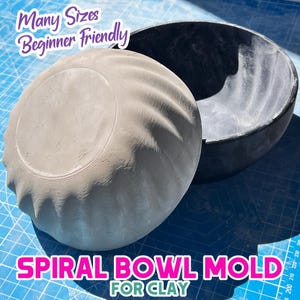 Spiral Bowl Slump Mold for Potter | Custom Size Mold for Ceramics | Beginner-Friendly 3D Printed Plastic Form for Clay | Pottery Tool Gift