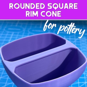 Pottery Rim Cone Rounded Square, Mug Bowl Plate Edge Former, 3D Printed Trimming Tool, 6 Sizes+Free Customization, Gift for Clay Enthusiast