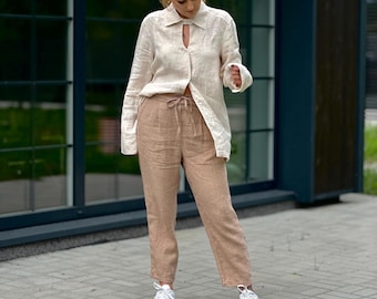 Trendy Linen Pants: Lightweight Eco-Friendly Wide-Leg Trousers
