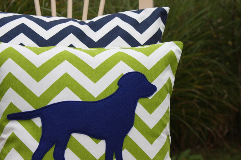 Modern Chevron Green Puppy Pillow Cover Logan Etsy