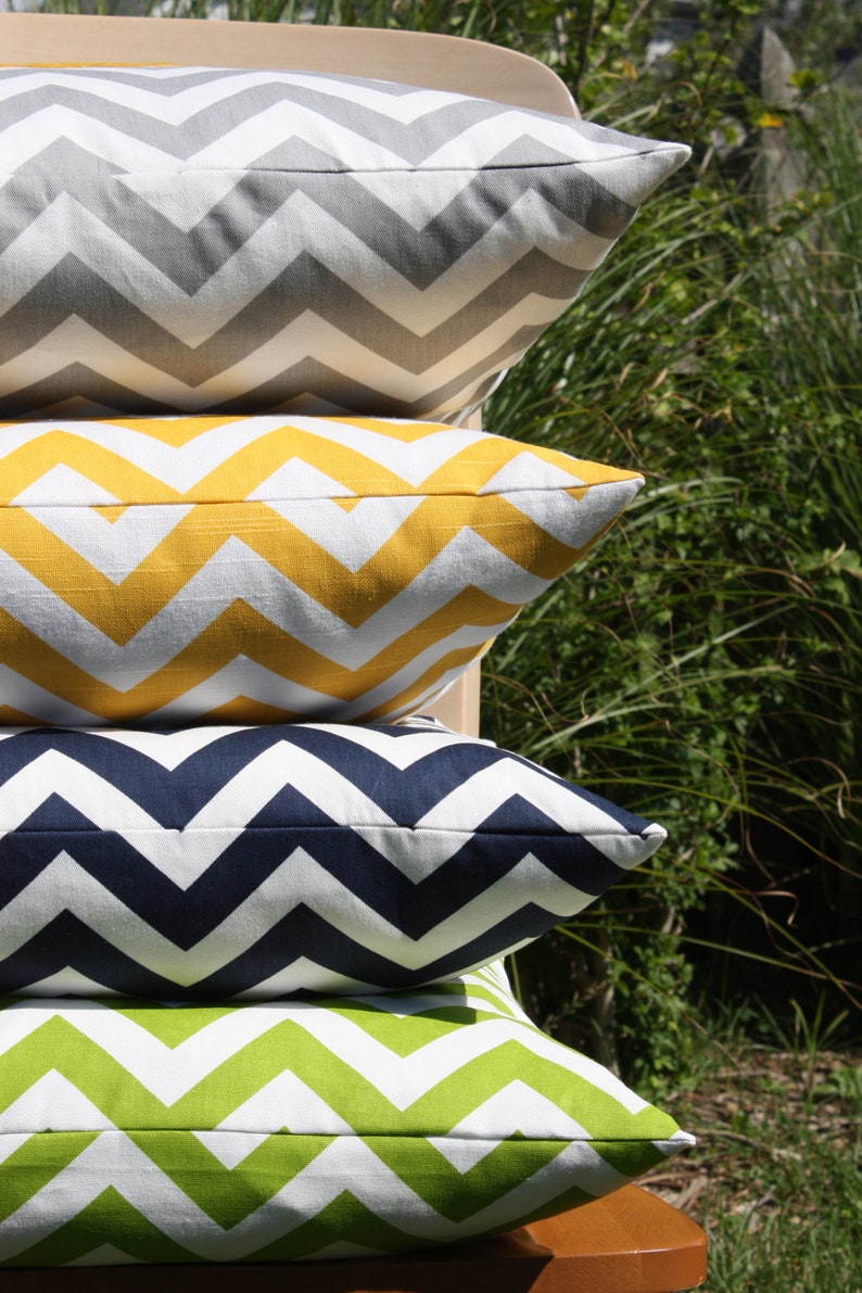 Monogramed Green Chevron Pillow Cover Etsy