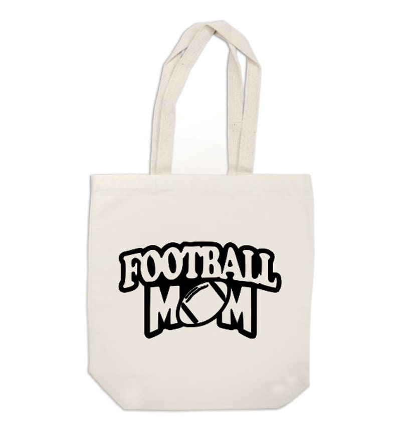 Football Mom Sports Canvas Tote Bag Market Pouch Grocery Reusable Recycle Go Green Eco Friendly Jenuine Crafts
