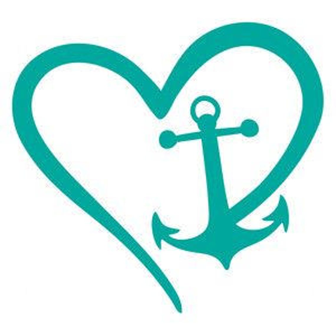Anchor Heart Vinyl Car Decal Bumper Window Sticker Any Color Etsy