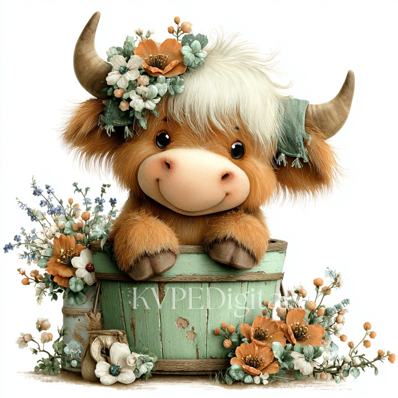 Spring Cow Drawings Spring Highland Cow Clipart, 19 PNG-JPG Cute Spring Baby Cow ...