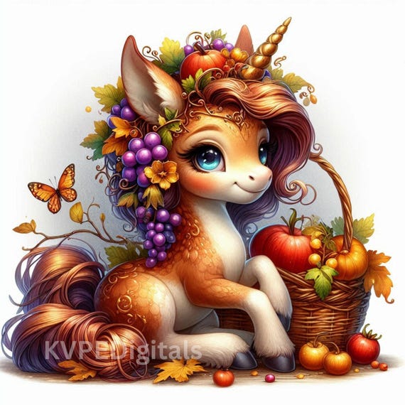 豊かな秋のユニコーン、15 Jpeg 秋の収穫、秋の季節のグラフィック