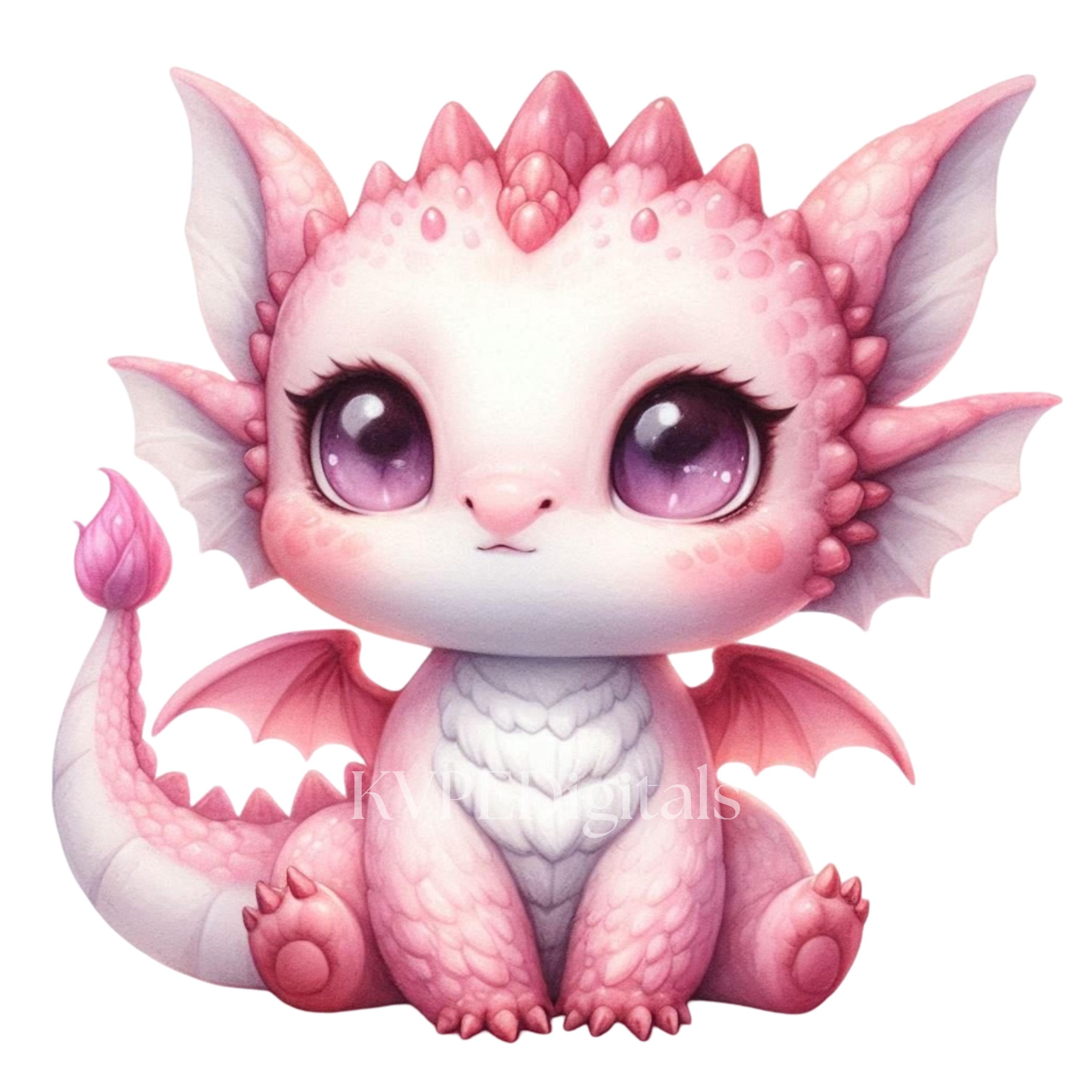 Pink Dragon Clipart, 10 PNG Cute Magical Baby Dragon, Magical Creatures ...