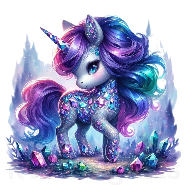 Gemstone Unicorn Crystal Jewels Clipart 28 PNG Printables Watercolor gemstone-unicorn-crystal-jewels-clipart-28-png-printables-watercolor