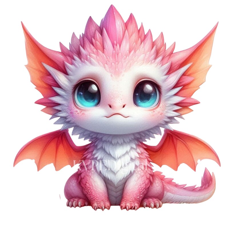 Pink Dragon Clipart, 10 PNG Cute Magical Baby Dragon, Magical Creatures ...