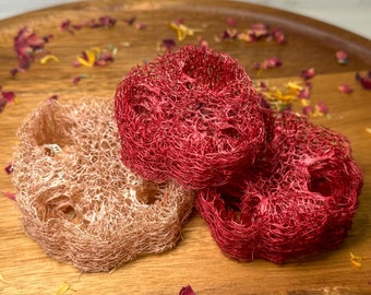Organic Flavored Loofah Chew Toy Trio: Hibiscus + Carnation