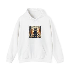 Cute Ninja Cat Hoodie Apocalyptic Cityscape