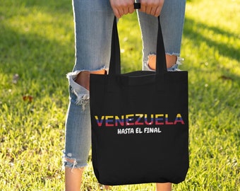 VENEZUELA TOTE BAG, Vibrant Print Bag, Non Woven Tote Bag, Venezuelan Pride Bag, Aesthetic Lightweight Venezuela Hasta El Final Tote Bag