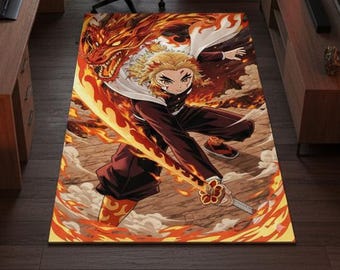Anime Art Rug: Modern Kid Room & Gaming Decor
