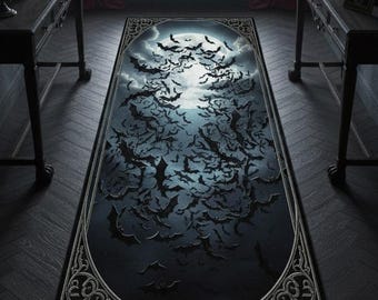 Bat Rug: Gothic Victorian Non-Slip Design