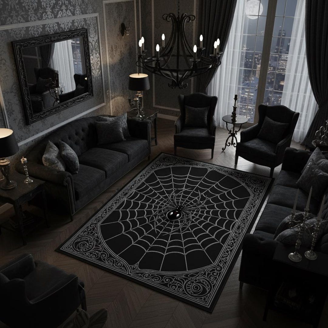 Halloween & Gothic: Spider Art Rug, Gothic Victorian, Non-slip Design ...