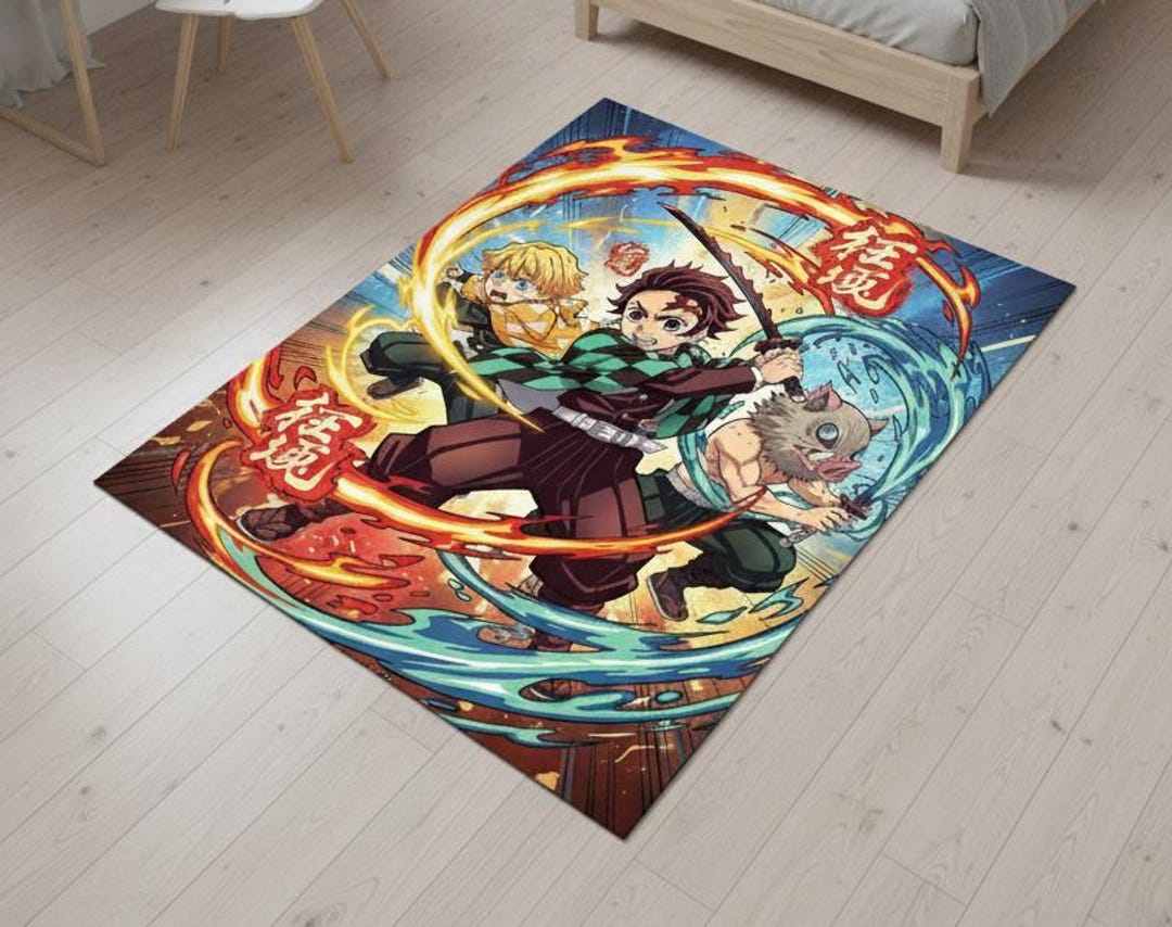 Anime Art Rug: Modern Kid Room & Gaming Decor - Etsy