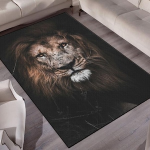 Lion Art Rug: Modern Animal Rug for Kid&#39;s Room