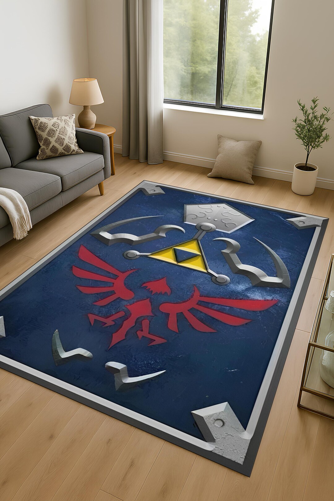 Zelda Rug: Modern Art Decor, Link Hylian Shield - Etsy