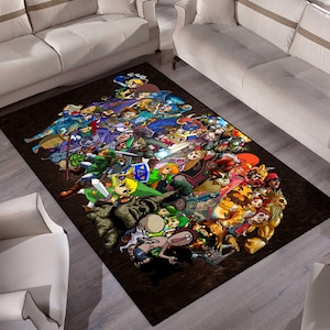 The Legends Of Zelda Rug: Gamer Room Decor, Non-Slip Backing
