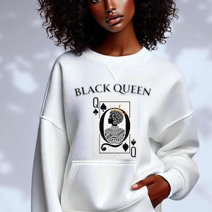 Black Queen Card Design | Black History Month PNG | African American PNG | Melanin Queen Digital Art | Black Empowerment Graphic