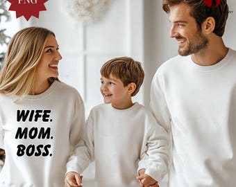 Wife Mom Boss PNG | Empowering Mom Life Sublimation | Digital Download for Cricut | Strong Woman Clipart Design