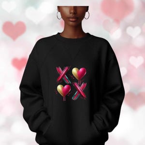 XO Heart Design for Valentine&#39;s Day | Romantic SVG & PNG | Love and Kisses Digital Art