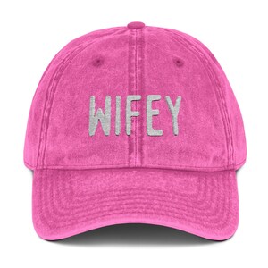 Embroidered Wifey Cap - for wifey gift, new Bride gift. Made to fade - &#39;Worn in look&#39; Vintage Free Shipping