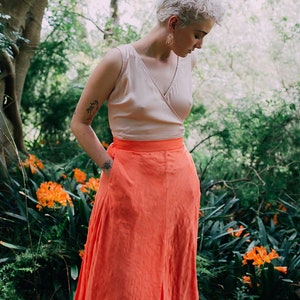 SALE: Facets and Features' A-Line skirt in Coral