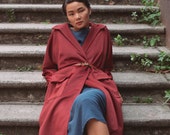 SALE - Aneto Cocoon Coat in Crimson