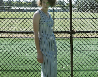 SALE - Cumulus Button-down Cotton Dress in Stripe