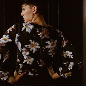 SALE - Central Park Blues Jumper in Winter Fleur Organic Jersey Cotton image 6
