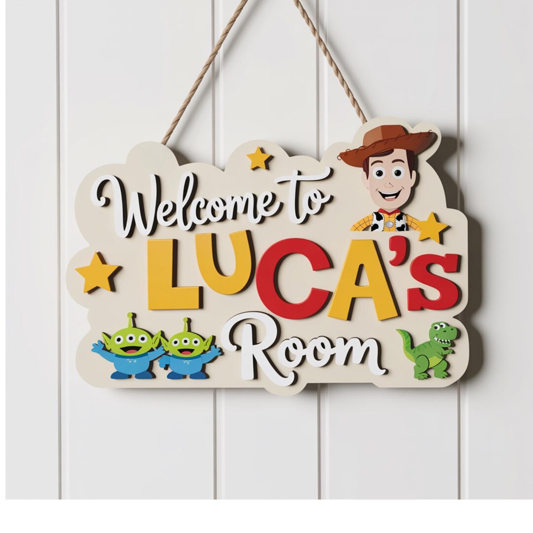Toy Story Bedroom Door Sign, Personalized Kids Room Sign, Custom Name ...