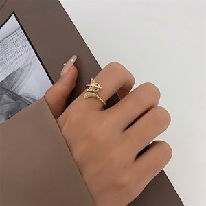 Baby Fox Face Ring • Adjustable Fox Ring For Her • Animal Jewelry • Nature-Inspired Design • Cute Animal Ring • Fox Jewelry
