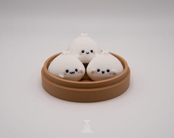 Kawaii 3D Printed Dumpling Set: Mini Food Desk Accessory