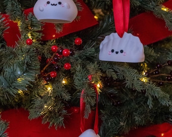 Kawaii Dim Sum Christmas Ornament: 3D Printed Dumpling Figurine