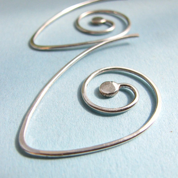 18 Gauge Argentium Sterling Silver Spiral Earrings: Modern Minimalism