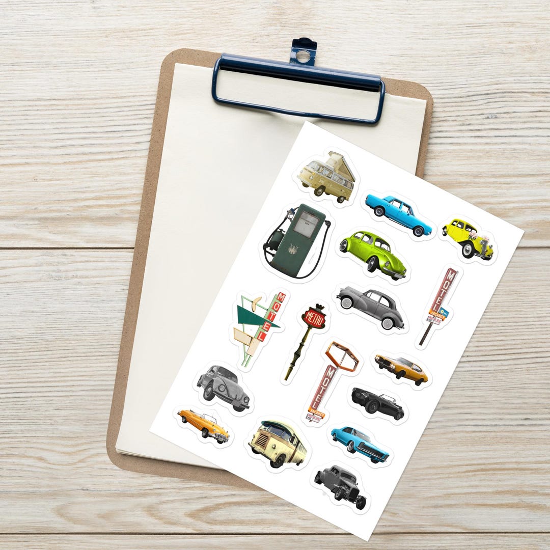 Retro Car Stickers, Sticker Sheet - Etsy