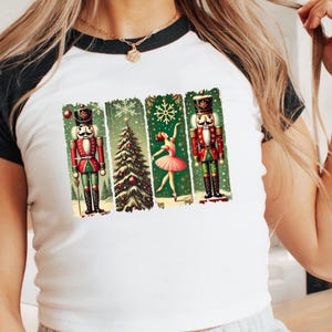 nutcracker tee, Women’s micro rib raglan baby tee