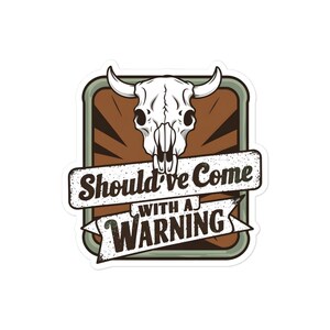 western, country, sticker, cow skull, cowgirl, Bubble-free stickers