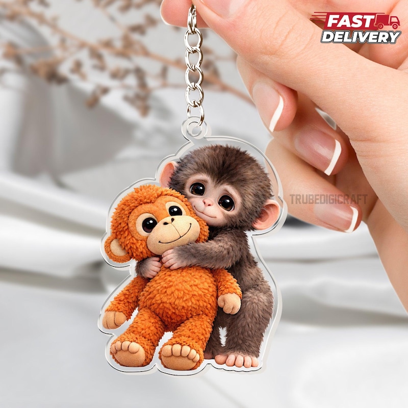 Monley Keychain Monkey Punch Acrylic Keychain - Etsy
