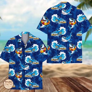 Beperkt grappig shirt haai Hawaii, shirt haai surfen strand, haai cadeaus voor mannen vrouwen jeugd, zeedier cadeau, shirt haaienliefhebbers, zomercadeau